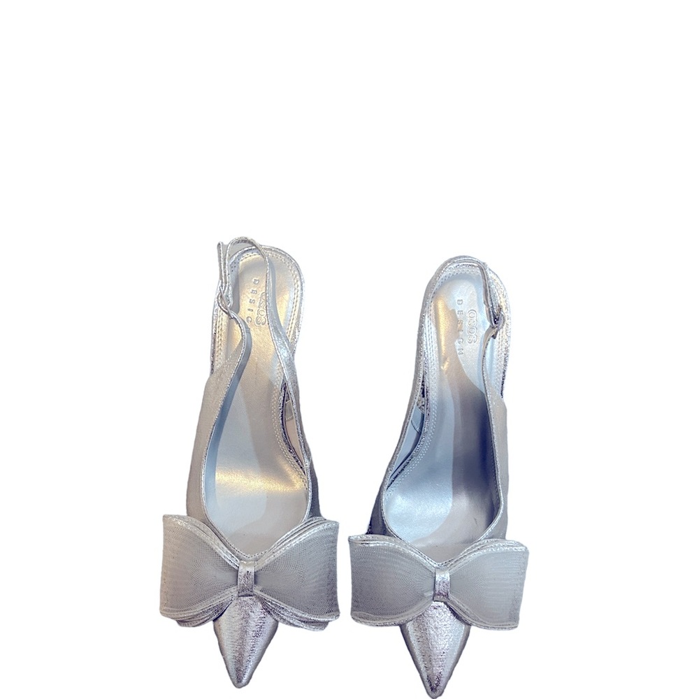 Asos Silver Slingback heel Size 9